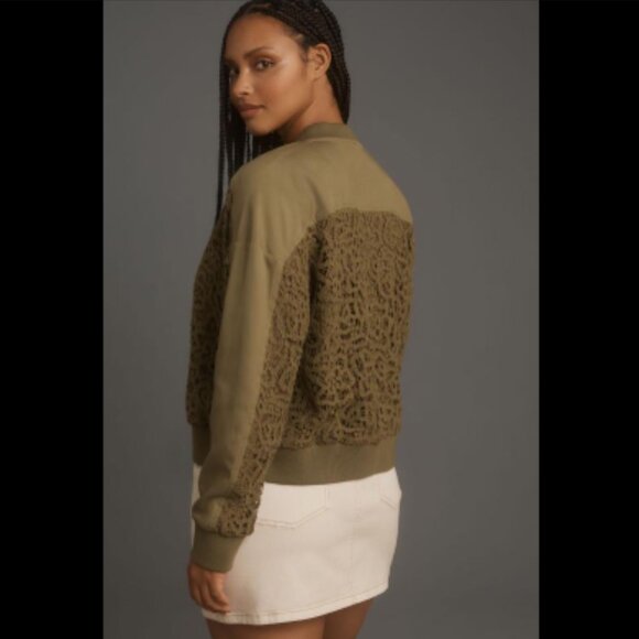Brand New by Anthropologie Crochet Bomber Jacket - Picture 2 of 15